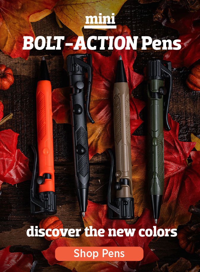 Mini Bolt-action Pen is in stock now in new colors.