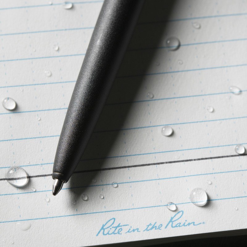 Rite in the Rain All Weather Pen with Clicker, Metal, Black Ink
